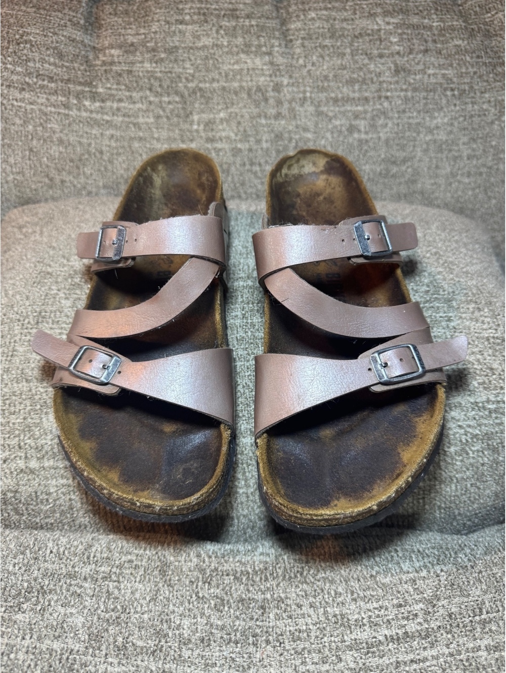 Birkenstock Salina Metallic Rose Gold Strappy Sandals Size 38 Regular US Size 7